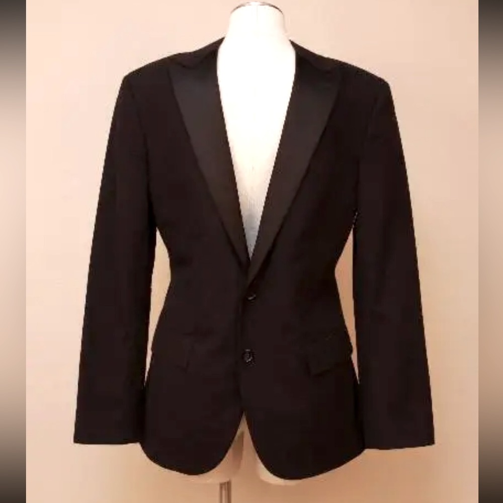 NWOT Black J. Crew Japanese Seersucker Ludlow Slim-Fit Tuxedo Blazer 34S